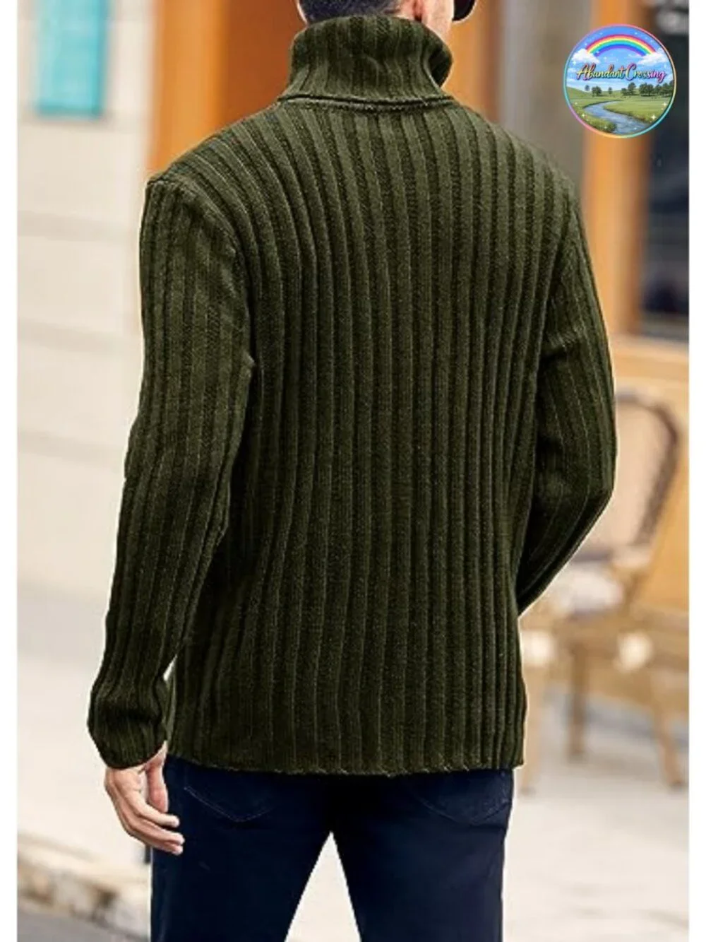 Men's Cable Knit Turtleneck Pullover Sweater Long Sleeve Chunky Warm Winter